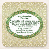 Irischer Heirat-Segen, Gold u. grüne Hochzeit Rechteckiger Pappuntersetzer (Vorderseite)