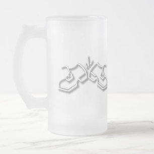 Irischer Hut, Pfeife und Tanzschuhe Glas Stein Mattglas Bierglas