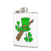 Irischer Hut und Kleeblätter Flachmann (Links)