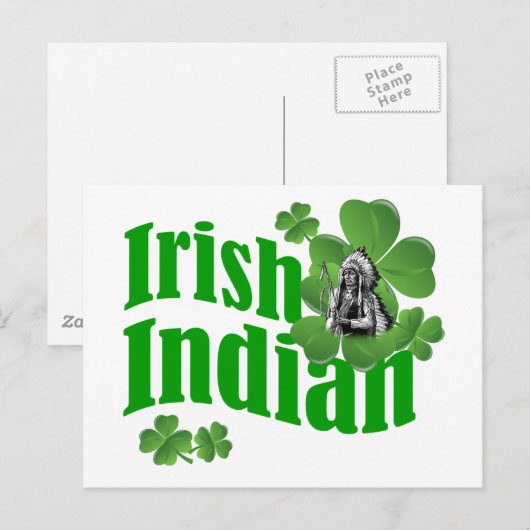 irischer Indianer Postkarte (Vorne/Hinten)