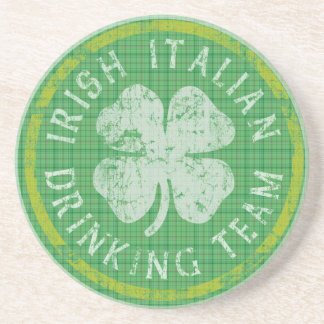 Irischer italienischer trinkender Team-Untersetzer Sandstein Untersetzer