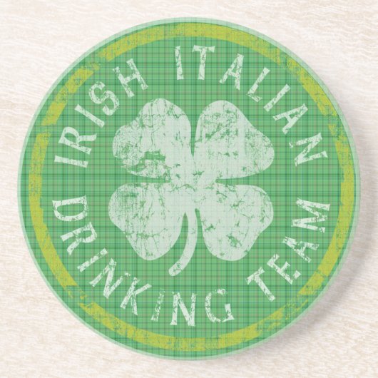 Irischer italienischer trinkender Team-Untersetzer Sandstein Untersetzer (Vorne)