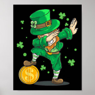 Irischer Junge Dabbing Leprechaun Lustiger St. Pat Poster