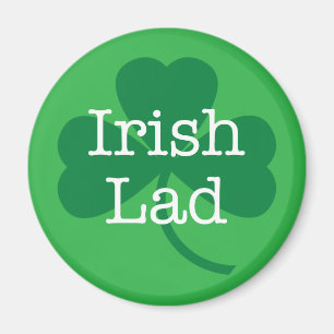 Irischer junger Mann, St Patrick TagesKleeblatt Magnet