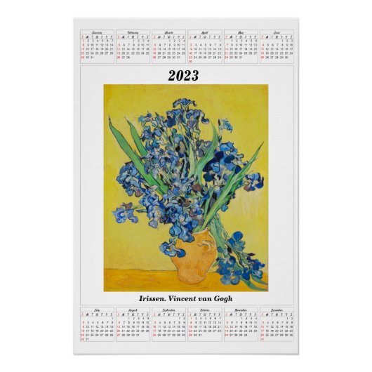 Irischer Kalender für 2023 Vincent van Gogh Poster (Vorderseite)