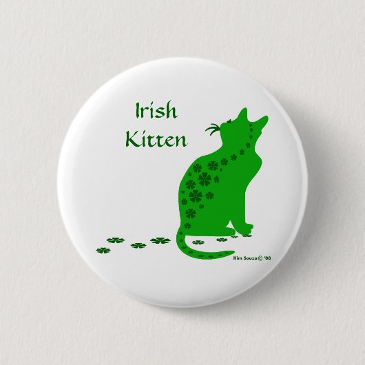 Irischer Kätzchen-Knopf Button (Vorderseite)