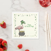 Irischer Kleeblatt-Flamingo-St.-Patricks-Tag-Elfen Serviette (Beispiel)
