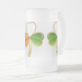 Irischer Kleeblatt-Frostbecher Mattglas Bierglas (VorderseiteRechts)