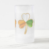 Irischer Kleeblatt-Frostbecher Mattglas Bierglas (Mittel)