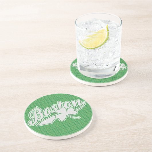 Irischer Kleeblatt-Untersetzer Bostons Getränkeuntersetzer (Seite)
