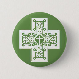 Irischer Knoten-keltisches Kreuz Button