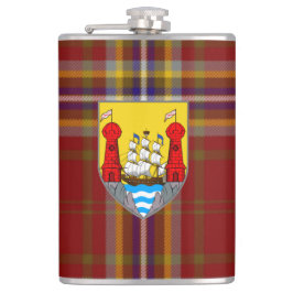 Irischer Landkreis-Korken-Tartan u. Wappen Flachmann