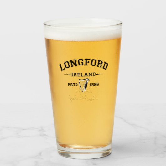 Irischer Landkreis Longford Irland Personalisierte Glas (Vorne (Gefüllt))