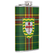 Irischer LandkreisDonegalTartan u. -Wappen Flachmann (Rechts)