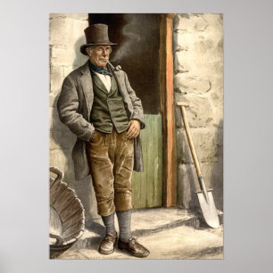 Irischer ländlicher Bauer Poster