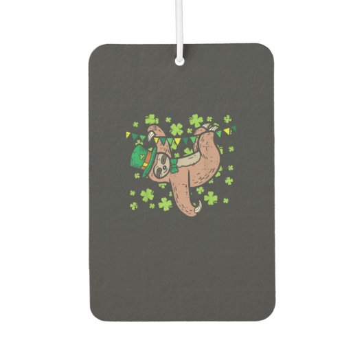 Irischer Leprechaun Faultier Shamrock St Patricks  Autolufterfrischer (Vorderseite)