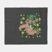 Irischer Leprechaun Faultier Shamrock St Patricks Fleecedecke (Vorderseite (Horizontal))