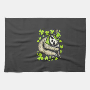Irischer Leprechaun Faultier Shamrock St Patricks  Geschirrtuch