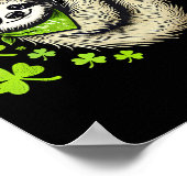 Irischer Leprechaun Faultier Shamrock St Patricks Poster (Ecke)
