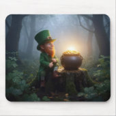 Irischer Leprechaun in einem nebligen Wald Mousepad (Vorne)