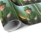 Irischer Leprechaun mit einem Goldtopf Geschenkpapier (Rolleneckpunkt)