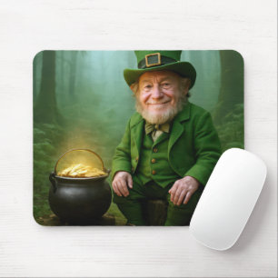 Irischer Leprechaun mit einem Goldtopf Mousepad