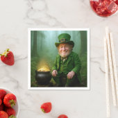 Irischer Leprechaun mit einem Goldtopf Serviette (Beispiel)