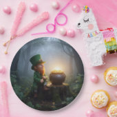 Irischer Leprechaun mit einem Topf voll Gold Pappteller (Party)