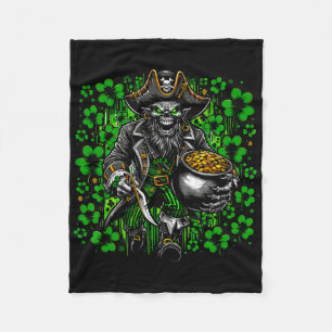 Irischer Leprechaun-Pirat St. Patricks Day Party f Fleecedecke