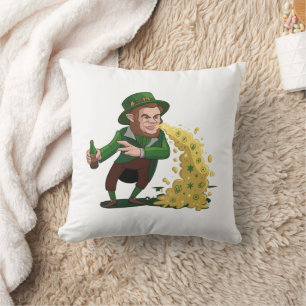 Irischer Leprechaun wirft Lucky Cookies Lustig  Kissen