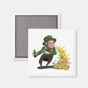 Irischer Leprechaun wirft Lucky Cookies Lustig  Magnet
