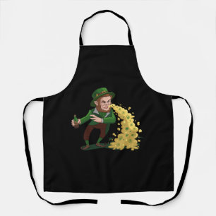 Irischer Leprechaun wirft Lucky Cookies Lustig Schürze