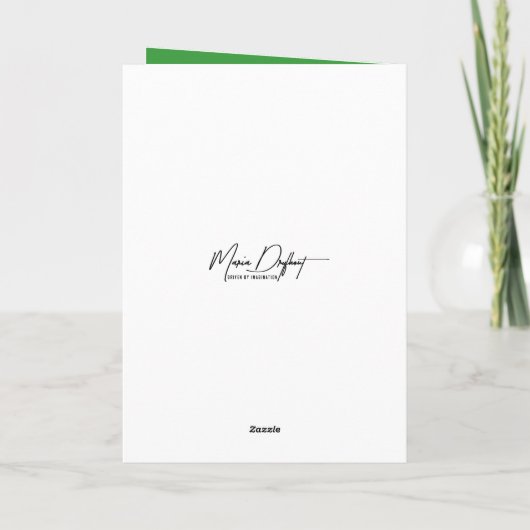 Irischer Mann mit Lucky Clocks Karte (Rückseite)