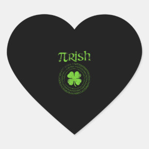 Irischer Mathelehrer Vintage Shamrock St Patricks Herz-Aufkleber