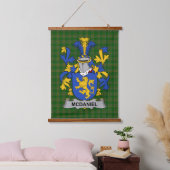 Irischer McDaniel oder Daniel Wappen Familienwappe Wandteppich Mit Holzrahmen (Schlafzimmer)