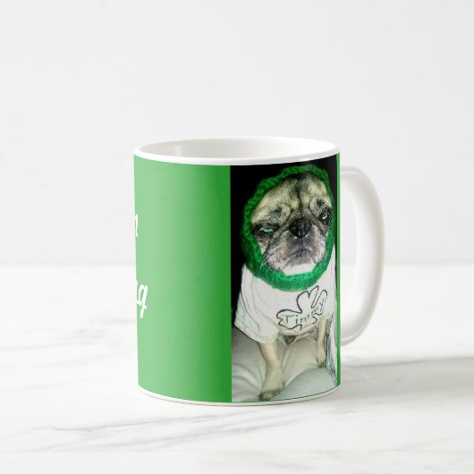 Irischer Mops Kaffeetasse (VorderseiteRechts)
