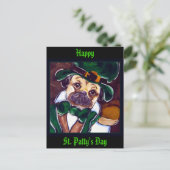 irischer Mops Postkarte (Stehend Vorderseite)