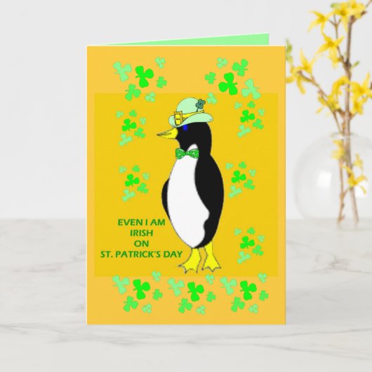 Irischer Pinguin Karte (Gelbe Blume)