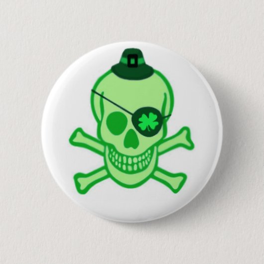 Irischer Piraten-Schädel-Knopf Button (Vorderseite)