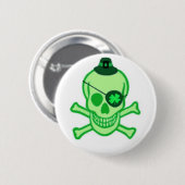 Irischer Piraten-Schädel-Knopf Button (Vorne & Hinten)
