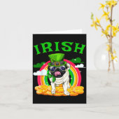Irischer Pug Lustiger St. Patricks Tag Leprechaun  Karte (Gelbe Blume)