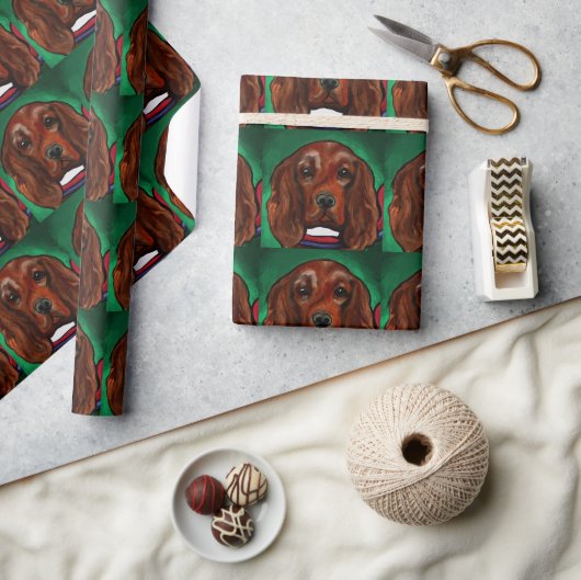 Irischer Roter Setter Geschenkpapier (Kunsthandwerk)