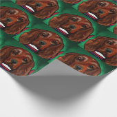 Irischer Roter Setter Geschenkpapier (Ecke)