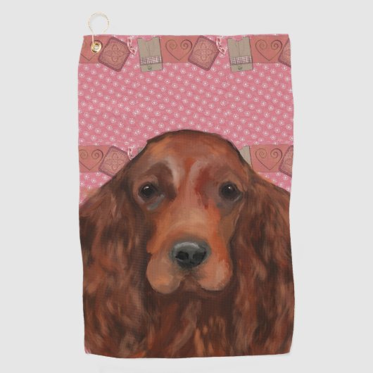 Irischer Roter Setter Golfhandtuch (Vorderseite)