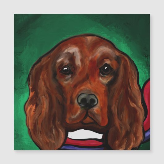 Irischer Roter Setter Magnetkarte (Vorderseite)