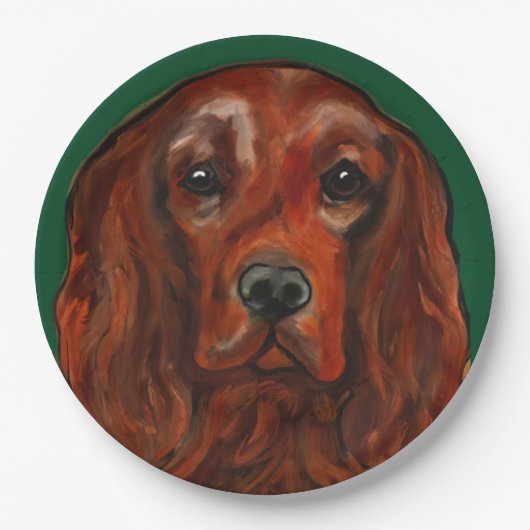 Irischer Roter Setter Pappteller (Vorderseite)