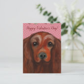Irischer Roter Setter Postkarte (Stehend Vorderseite)