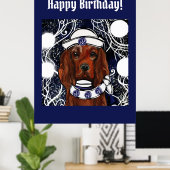 Irischer Roter Setter Postkarte Poster (Heimbüro)