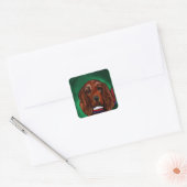 Irischer Roter Setter Quadratischer Aufkleber (Umschlag)