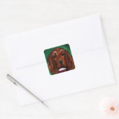 Irischer Roter Setter Quadratischer Aufkleber (Umschlag)